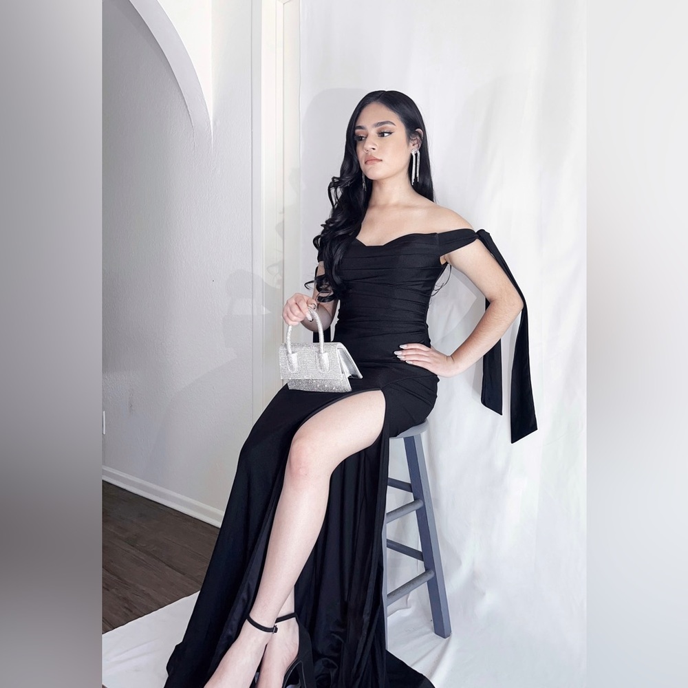 Black Gown with Slit